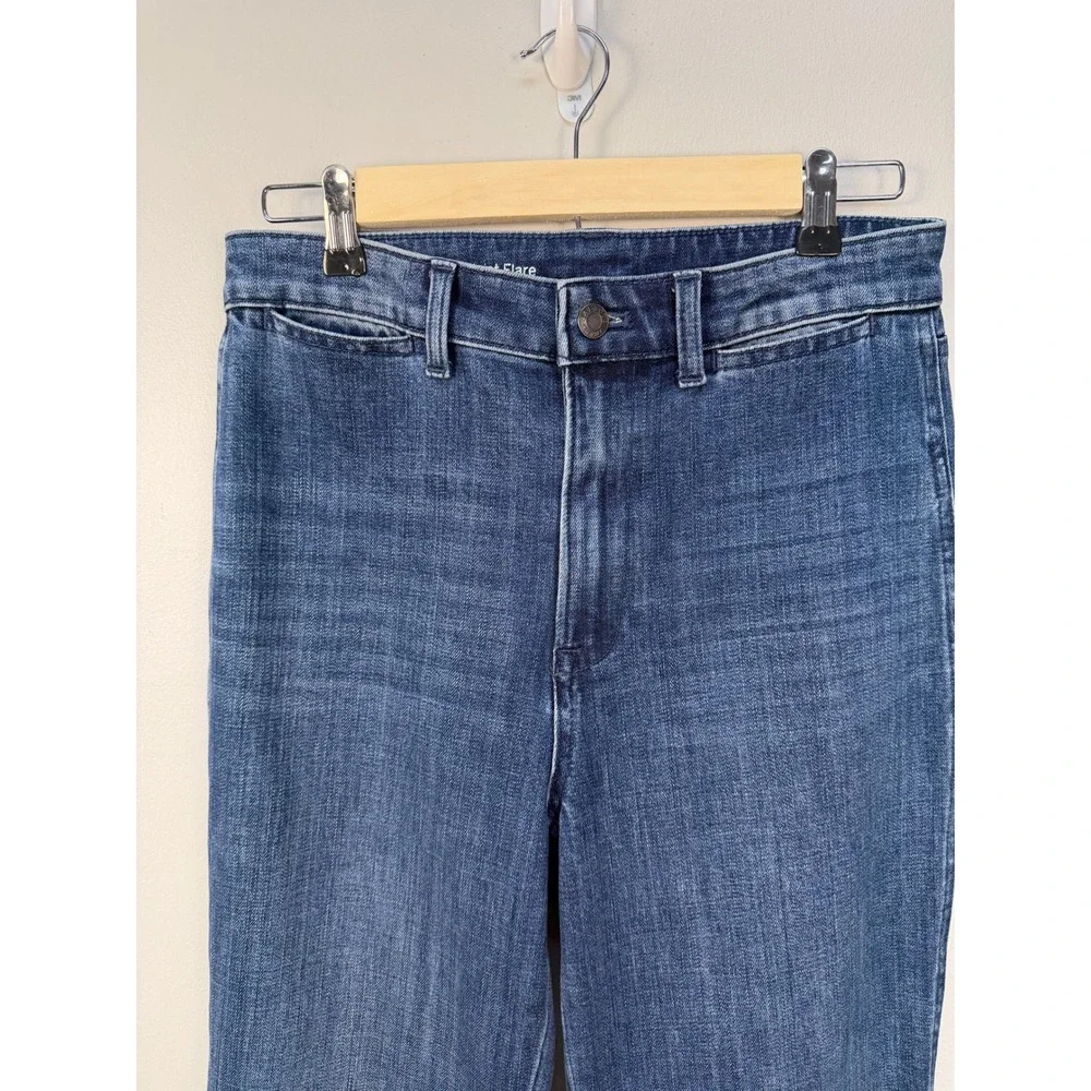 Talbots Flawless High Waist Flare Jeans Size 6 Blue Medium Wash Denim Retro